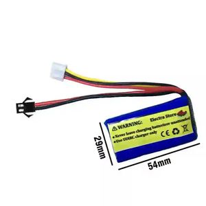 باتری لیتیوم پلیمر 7.4v ظرفیت 1100mAh دو سل  پروازی -سوکت SM