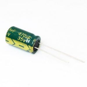 خازن الکترولیتی ایستاده 470µF ولتاژ 35V سایز 13x10mm