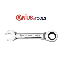 آچار کوتاه سایز 10 یکسر تخت و رینگی جغجغه ای جنیوس GENIUS مدل 760210