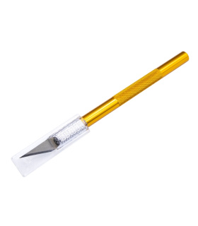 کاتر قلمی بدنه فلزی طلایی