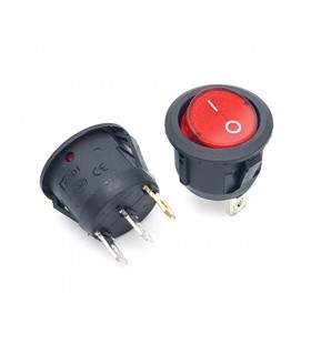 کلید راکر کوچک گرد چراغدار دو حالته 3 پین  KCD1-601N| فروش تکی