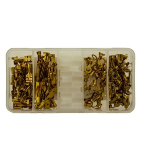 مجموعه 100 عددی سرسیم برنجی + کاور محافظ ارس پویا مدل SBR01 طلایی رنگ