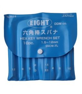 ست آلن شش گوش کیفی 10 عددی 1.5تا12 ایت EIGHT مدل 002-5 ژاپن