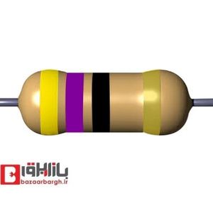 مقاومت 47 اهم 1/4 وات 5 درصد (بسته 50 عددی)
