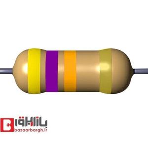 مقاومت 47 کیلو اهم 1/4 وات 5 درصد (بسته 50 عددی)
