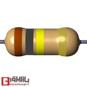 مقاومت 180 کیلو اهم 1/4 وات 5 درصد (بسته 50 عددی)
