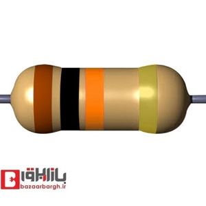 مقاومت 10 کیلو اهم 1/4 وات 5 درصد (بسته 50 عددی)