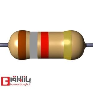 مقاومت 1.8 کیلو اهم 1/4 وات 5 درصد (بسته 50 عددی)