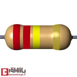 مقاومت 220 کیلو اهم 1/4 وات 5 درصد (بسته 50 عددی)