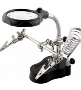 گیره مونتاژ ذره بین دار چراغ دار با پایه هویه مدل TE-801