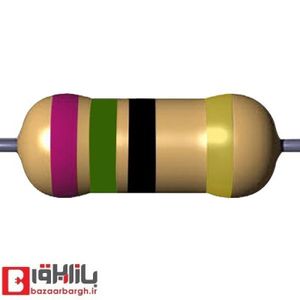 مقاومت 75 اهم 1/4 وات 5 درصد (بسته 50 عددی)