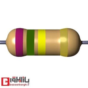 مقاومت 750 کیلو اهم 1/4 وات 5 درصد (بسته 50 عددی)