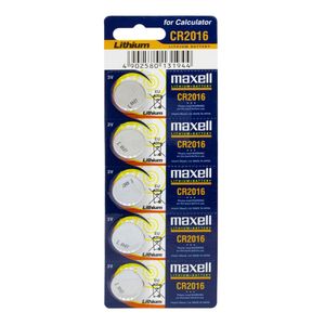 باتری سکه ای 3 ولت CR2016 ورق 5 تایی مارک Maxell