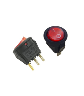 کلید راکر گرد خیلی کوچک چراغدار دو حالته 3 پین  KCD1-601SN | فروش تکی