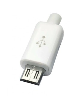 کانکتور نری Micro USB سفید با کاور کامل