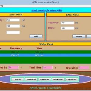 نرم افزار ساخت ملودی با میکروکنترلر آرم نسخه دمو