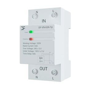 محافظ تکفاز ولتاژ 63 آمپر غیر قابل تنظیم برند دیپ فیوژن مدل DF-63VN-1P
