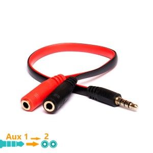 کابل تبدیل 1 به 2 هدفون نری به مادگی فلت