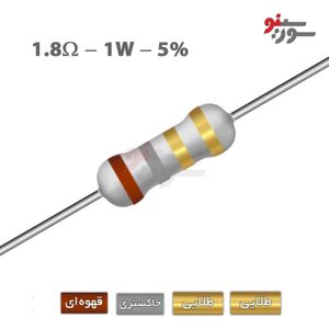 مقاومت 1.8 اهم 1 وات (1R8-1W-5%)