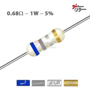 مقاومت 0.68 اهم 1 وات (0R68-1W-5%)