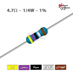 مقاومت 4.7 اهم 1/4 وات 1%