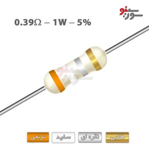 مقاومت 0.39 اهم 1 وات (0R39-1W-5%)