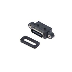 کانکتور مادگی Type-c ضدآب 2 پین دارای پایه اتصال پیچی