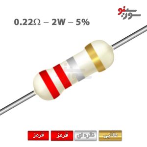 مقاومت 0.22 اهم 2 وات (0R22-2W-5%)