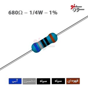 مقاومت 680 اهم 1/4 وات 1%