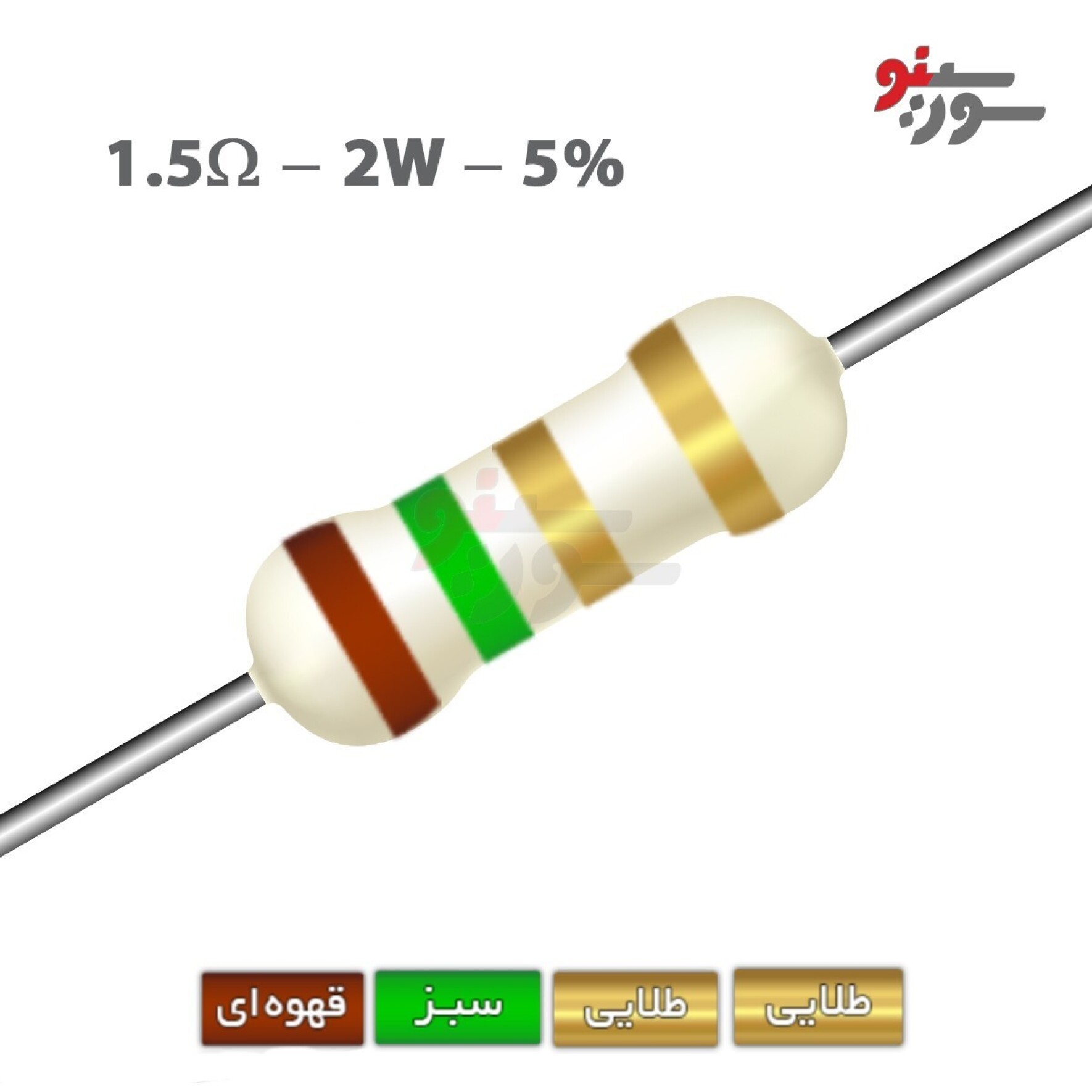 مقاومت 1.5 اهم 2 وات (1R5-2W-5%)