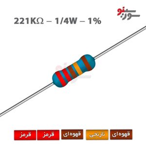 مقاومت 221K اهم 1/4 وات 1%