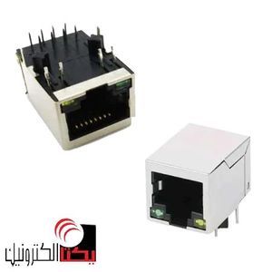 سوکت کانکتور شبکه مادگی RJ45 فیلتردار و LEDدار 8 پین