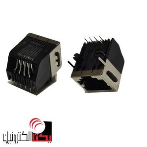 سوکت کانکتور شبکه ماده RJ45 پلاستیکی مشکی رایت انگل 8 پین