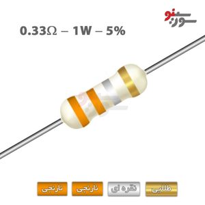 مقاومت 0.33 اهم 1 وات (0R33-1W-5%)