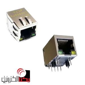 سوکت کانکتور شبکه مادگی RJ000002- RJ45 فیلتر دار و LED دار