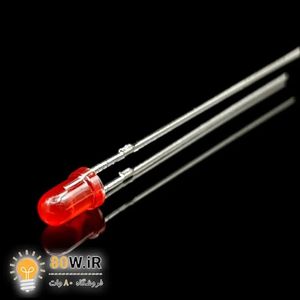 LED قرمز 3mm مات پایه بلند (بسته 20 عددی)