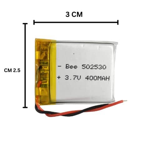 باتری لیتیوم – پلیمر 400 میلی آمپر 3.7 ولت کد 502530
