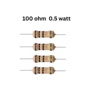 مقاومت 100 اهم 1/2 یا 0.5 وات