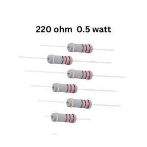 مقاومت 220 اهم 1/2 یا 0.5 وات