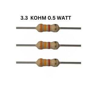 مقاومت 3.3 کیلو اهم 1/2 یا 0.5 وات