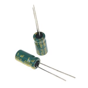 خازن الکترولیتی 1UF/400V-6.3X12-105C-GREEN