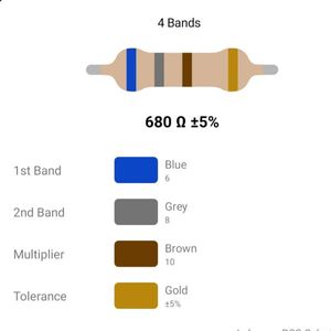 RESISTOR 2W 680R %5 – مقاومت 2 وات 680 اهم 5% کربنی