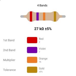 RESISTOR 1W 27K %5 – مقاومت 1 وات 27 کیلو اهم 5% کربنی