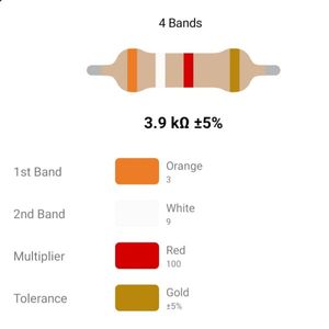 RESISTOR 1/4W 3.9K %5 – مقاومت 1/4 وات 3.9 کیلو اهم 5% کربنی