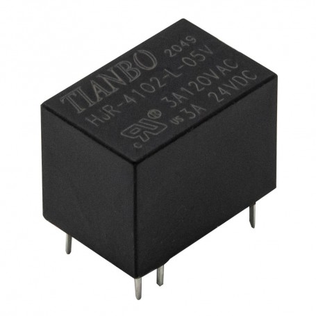 رله مخابراتی 5V-3A بوبین وسط 6 پین مارک TIANBO کد HJR-4102-L-05V