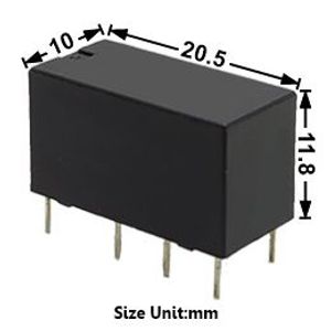 Relay HJR1-2C-L-12VDC 8Pin 2A 12V 0.2W Tianbo | 00