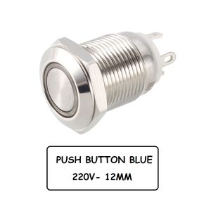 کلید شستی LED دار استیل (PUSH) قطر 220V - 12mm