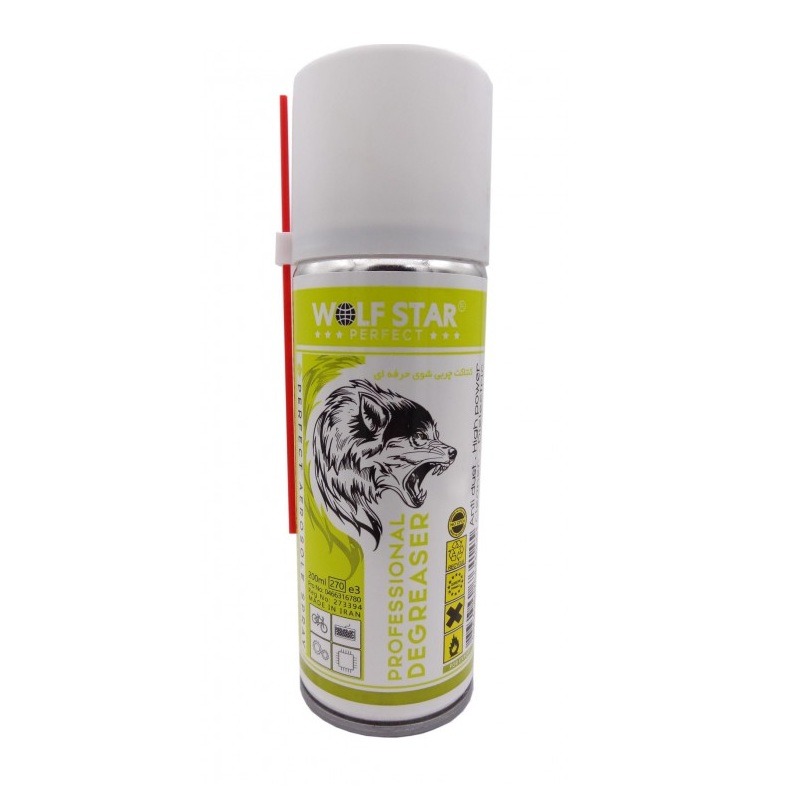 اسپری چربی گیر DEGREASER خشک 200ml مارک WOLF STAR