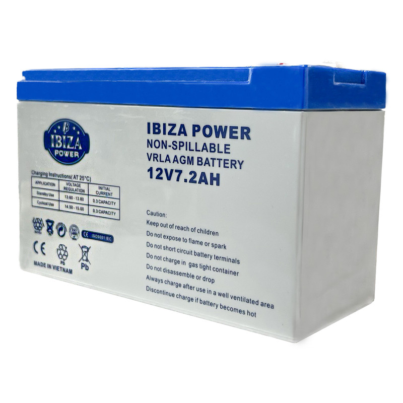 باتری خشک 12 ولت 7 آمپر ساعت برند ibiza power