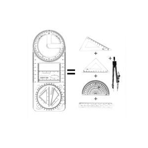 خط کش همه کاره (اندازه گیری طول و زاویه، رسم اشکال هندسی)